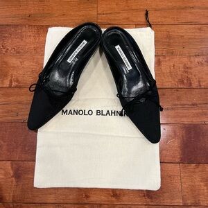 Manolo Blahnik Black Mules